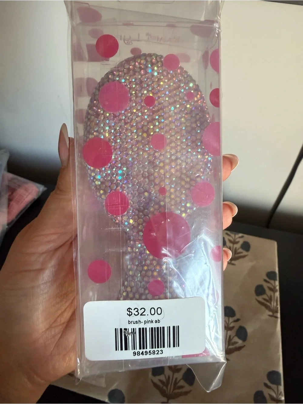 Pink Crystal Hair Brush - Women Bath & Body
